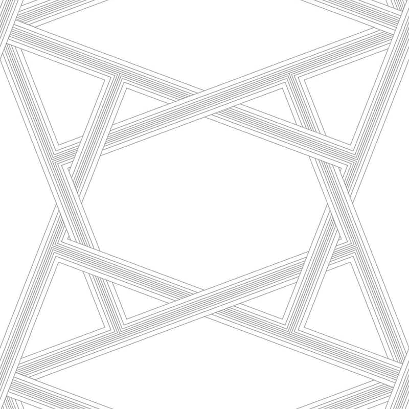NextWall Crossroads Geo Peel and Stick Wallpaper - 20.9 in. W x 18 ft. L - Metallic Silver