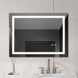 32 x 24 Inch Bathroom Vanity Mirror With LED Lights Lighted Makeup ...