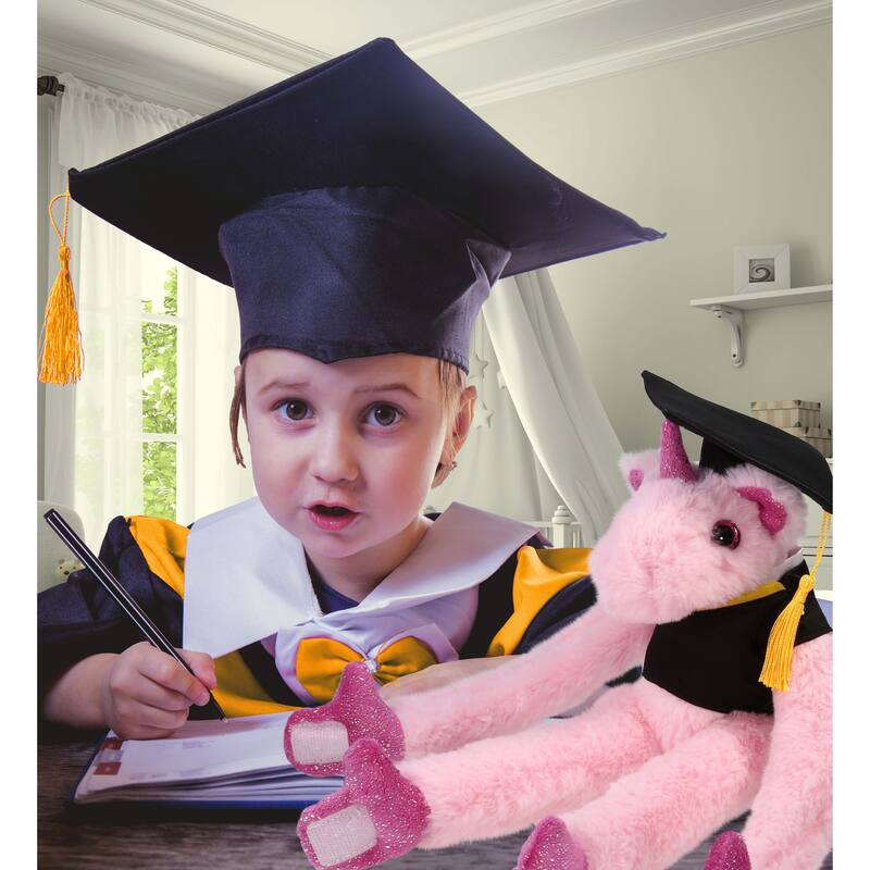 DolliBu Long Arms Unicorn Graduation Plush Toy with Gown and Cap 21