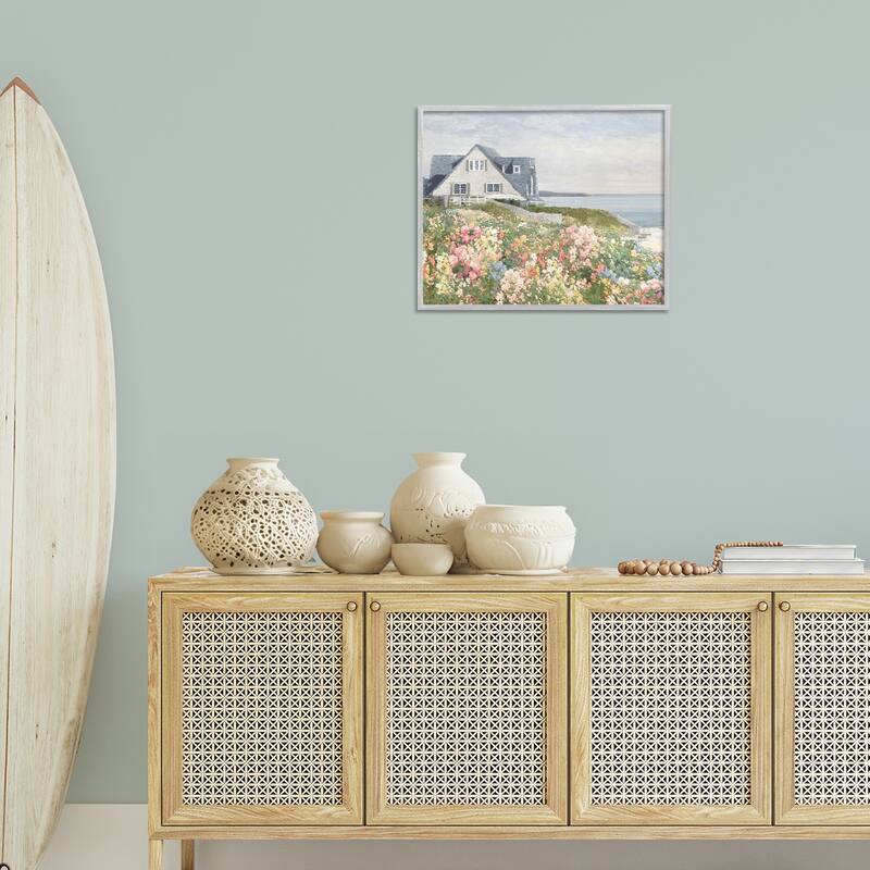 Stupell Coastal Cottage Meadow Framed Giclee Art Design By Amber Sterling