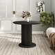 preview thumbnail 5 of 22, Furniture of America Astra Modern Wood Round Dining Table with Fluted Base Black With Faux Marble Veneer