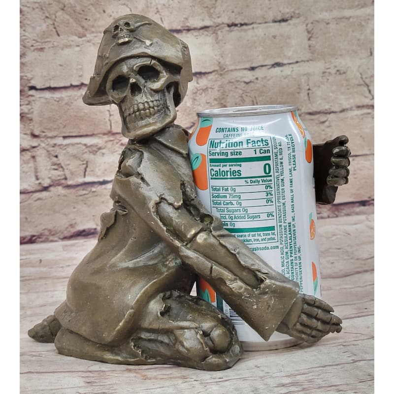 Pirate Skeleton Wine Holder Bronze Statue Sculpture Figurine Home Decor