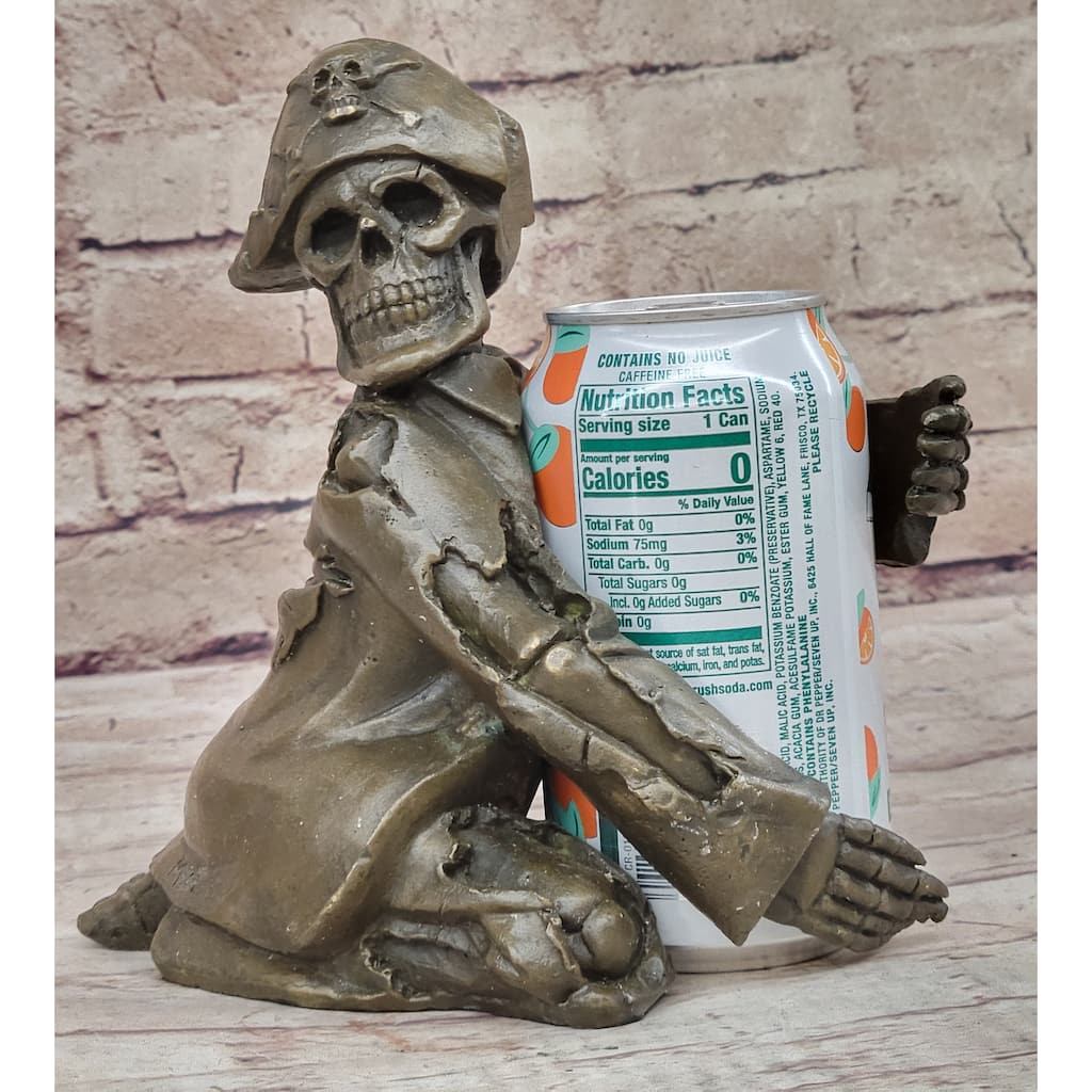 Pirate Skeleton Wine Holder Bronze Statue Sculpture Figurine Home Decor