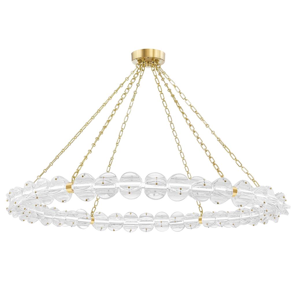 Lindley Large LED Chandelier with Etched Shade