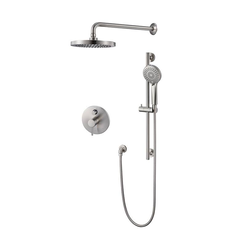 Luxier SS-D02 24 in. Wall Bar Shower Faucet Kit with Valve