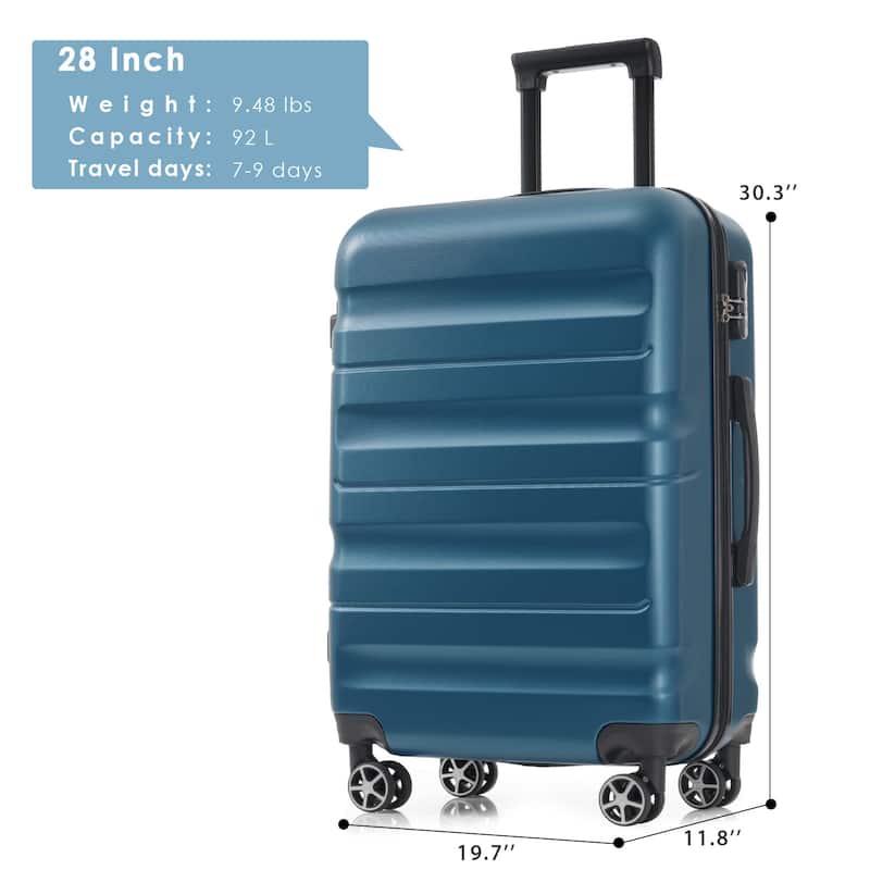28" Hardshell Lightweight Durable ABS Suitcase with Spinner Wheels
