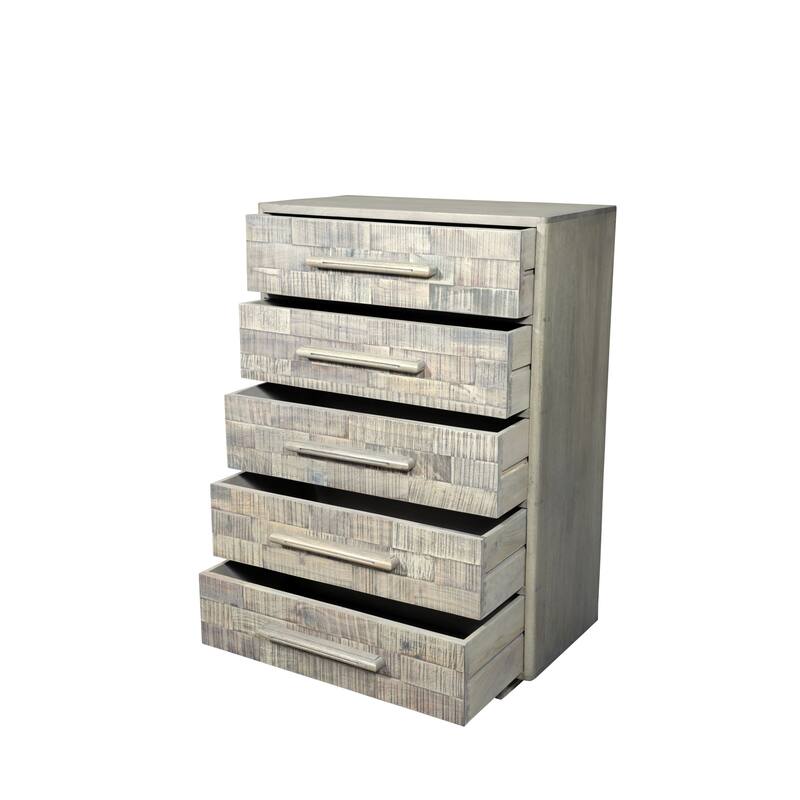 Solid Wood Bedroom Chest with 5 Drawers