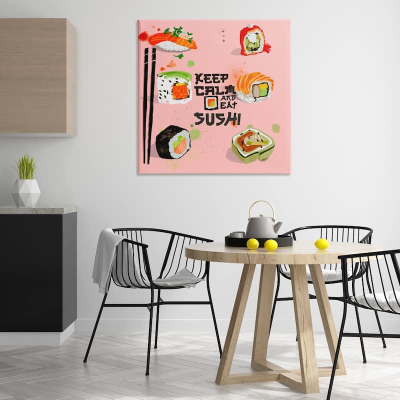 Stupell Keep Calm & Eat Sushi Canvas Wall Art Design By Juliet Rose Philips