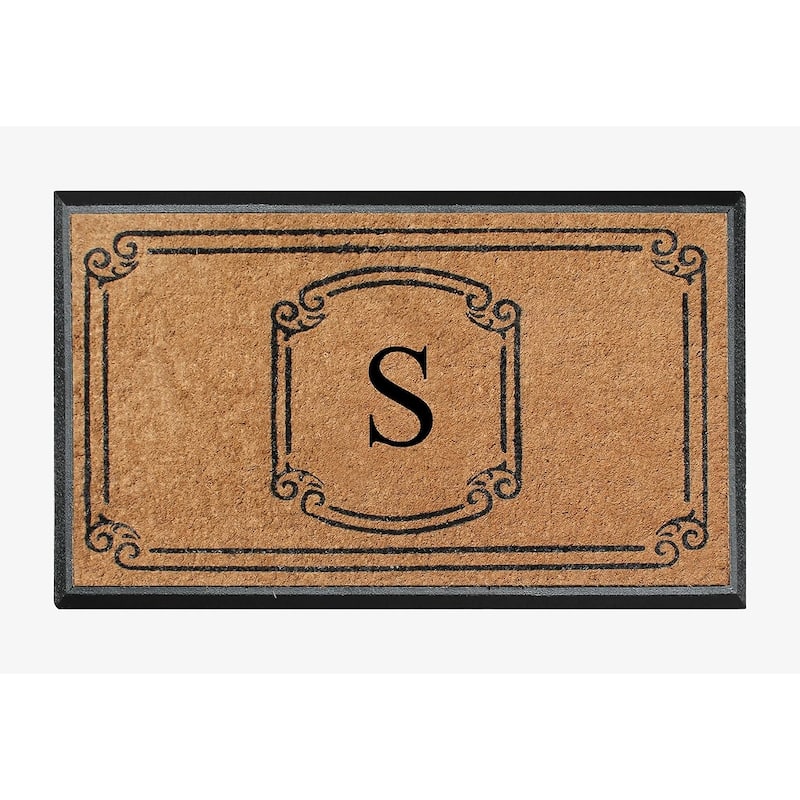 A1HC Natural Coir Monogrammed Door Mat For Front Door, 30"x48"