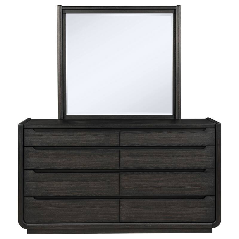Leandro 8-drawer Bedroom Dresser with Mirror Burnished Black