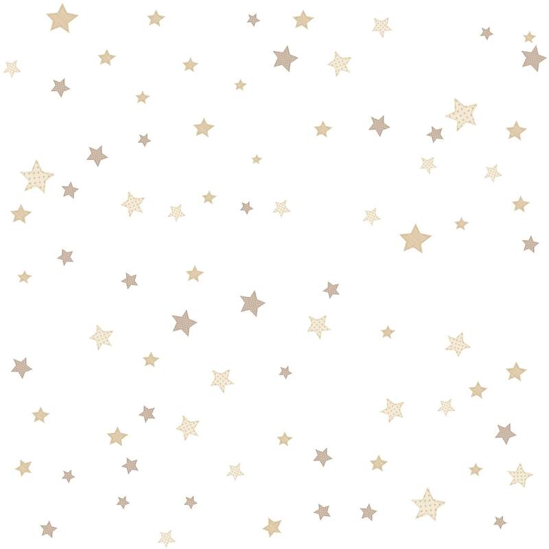 Galerie Wallcoverings Little Explorers 2 Stars Non-woven Matte Wallpaper Roll - 33 feet x 21 inches - Beige