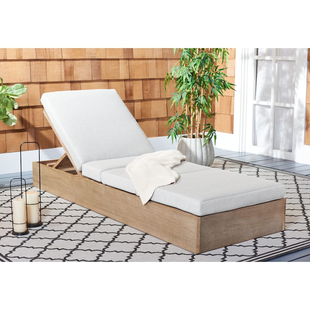 SAFAVIEH Couture Vincent Wood Chaise Lounge Chair - 28Wx79Dx32H