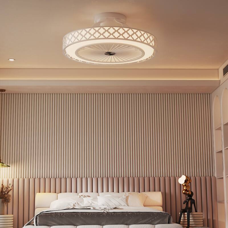 Gymax Ceiling Fan w/ Lights & Remote 3000-6500K Modern Flush Mount LED
