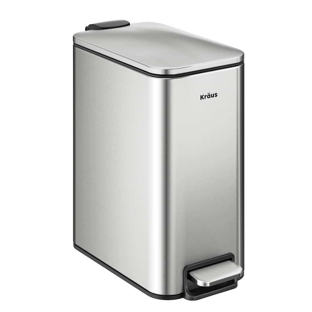 KRAUS WasteGuard 1.3 Gallon / 5 Liter Step Pedal Bathroom Trash Can