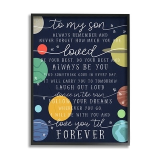Stupell My Son Love You Forever Phrase Outer Space Framed Wall Art - Multi-Color | Overstock.com Shopping - The Best Deals on Framed Canvas | 38516319