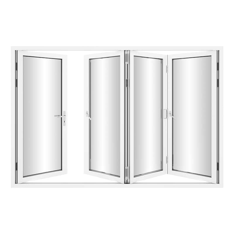 KaMic 120" x 96" 4-Panel Aluminum Patio Folding Door Right to Left-Outswing