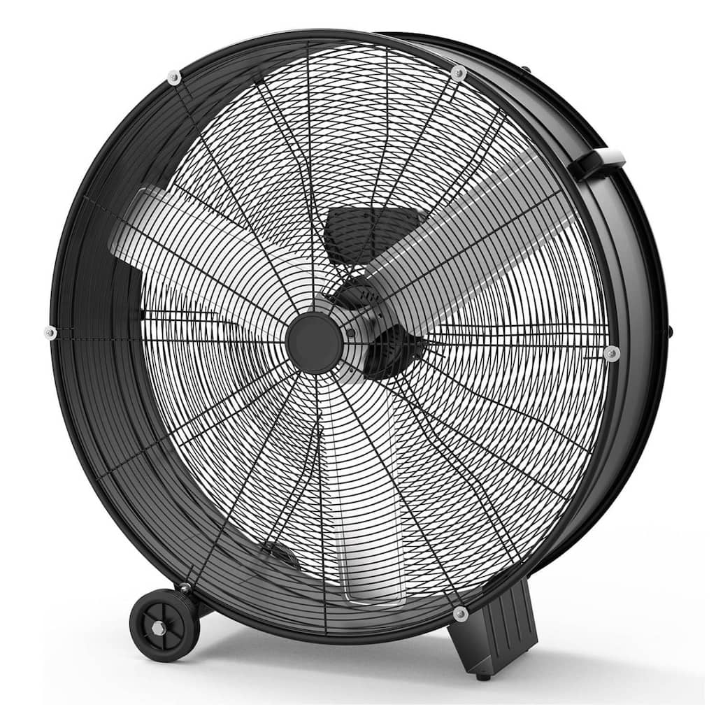 30 Inch Industrial 330W High Velocity Floor Drum Fan, 3 Speed for Warehouse, Factory, Garage, Patio