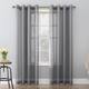 No. 918 Emily Voile Sheer Grommet Curtain Panel, Single Panel - 59x63 - Charcoal