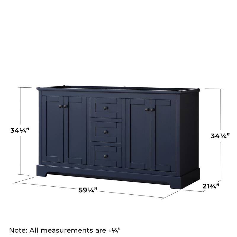 Wyndham Collection Avery 60" Double Free Standing Vanity Cabinet Only