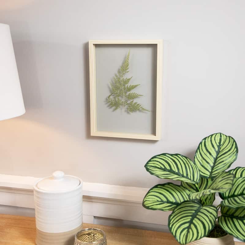 Artificial Fern Leaf Wooden Framed Wall Art - 11.75"