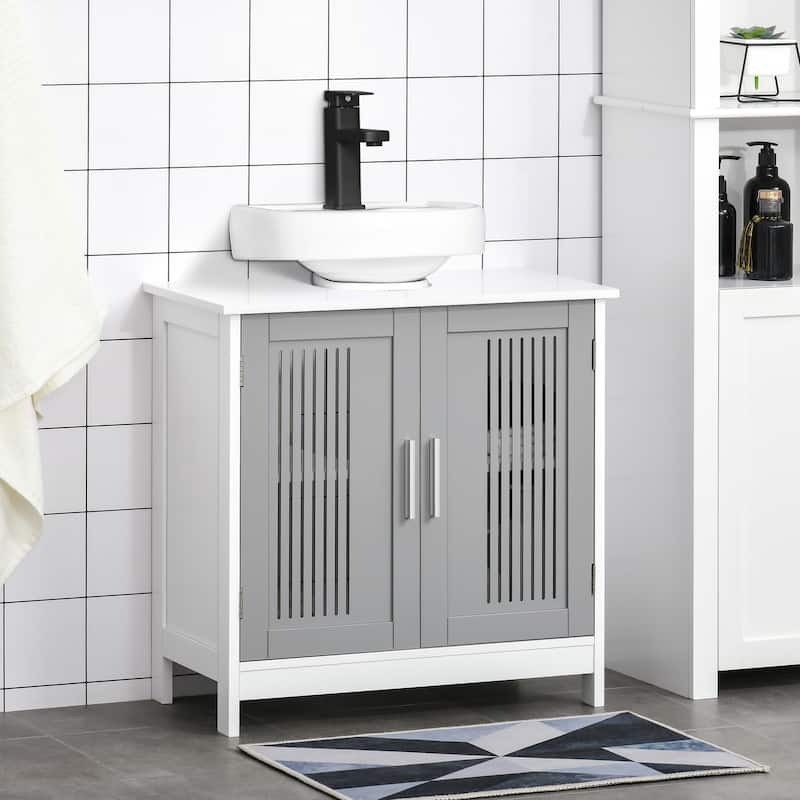kleankin Under Sink Cabinet for Efficient Small Bathroom Storage, Modern and Elegant Bathroom Cabinet Storage for Small Spaces