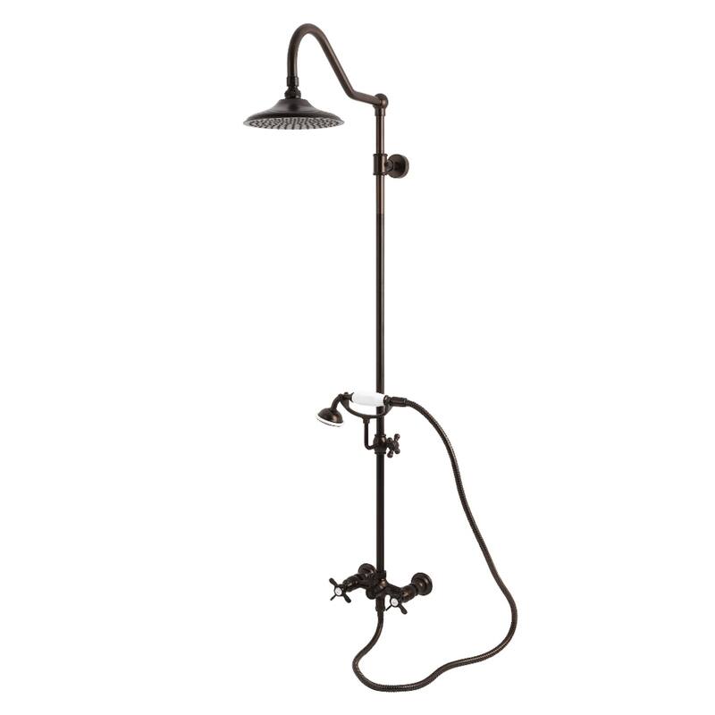 Kingston Brass Essx Wall Mount Rain Drop Shower System with Hand Shower - Oil Rubbed Bronze