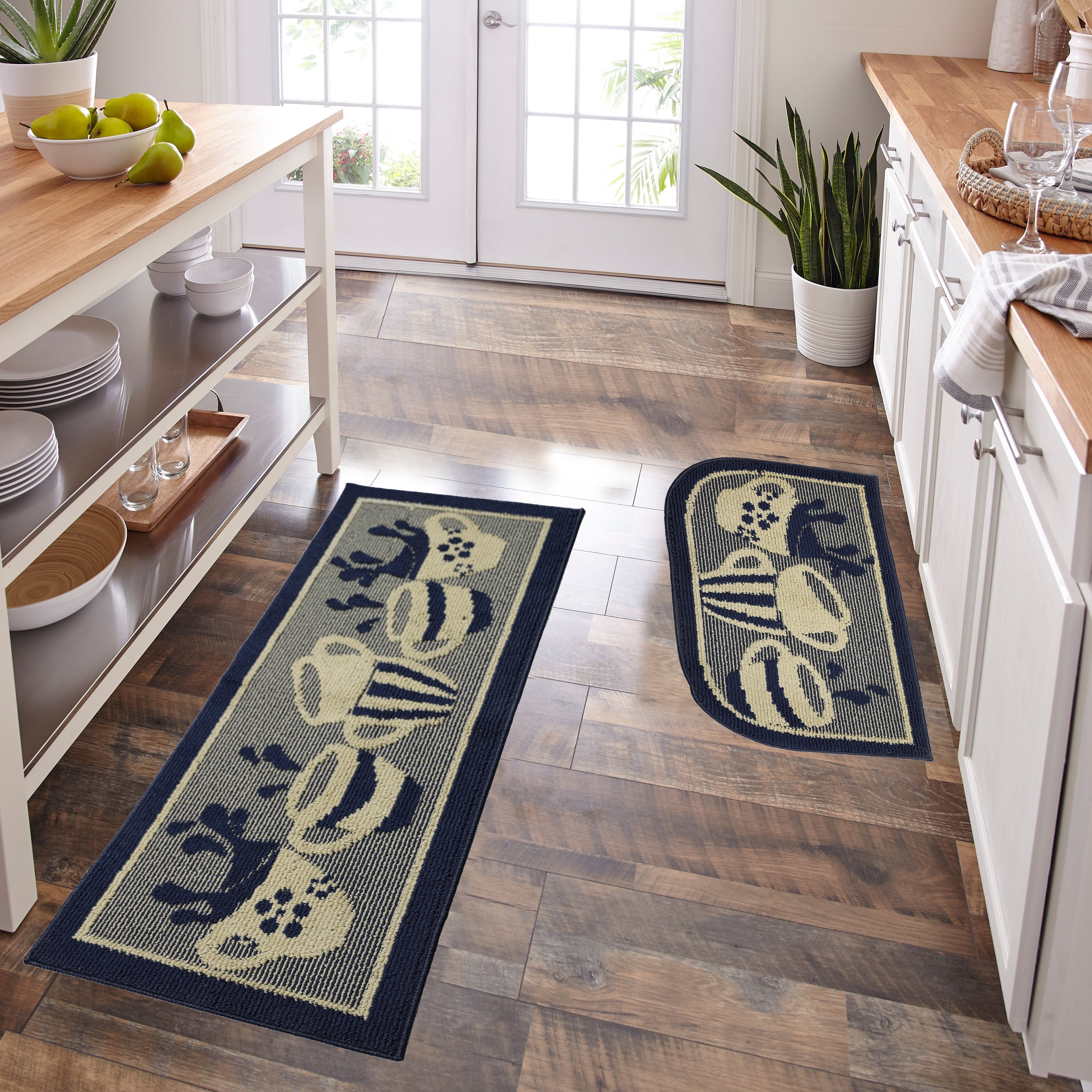 Super Absorbent Woven Kitchen Rugs And Mats, 100% Rubber Backing