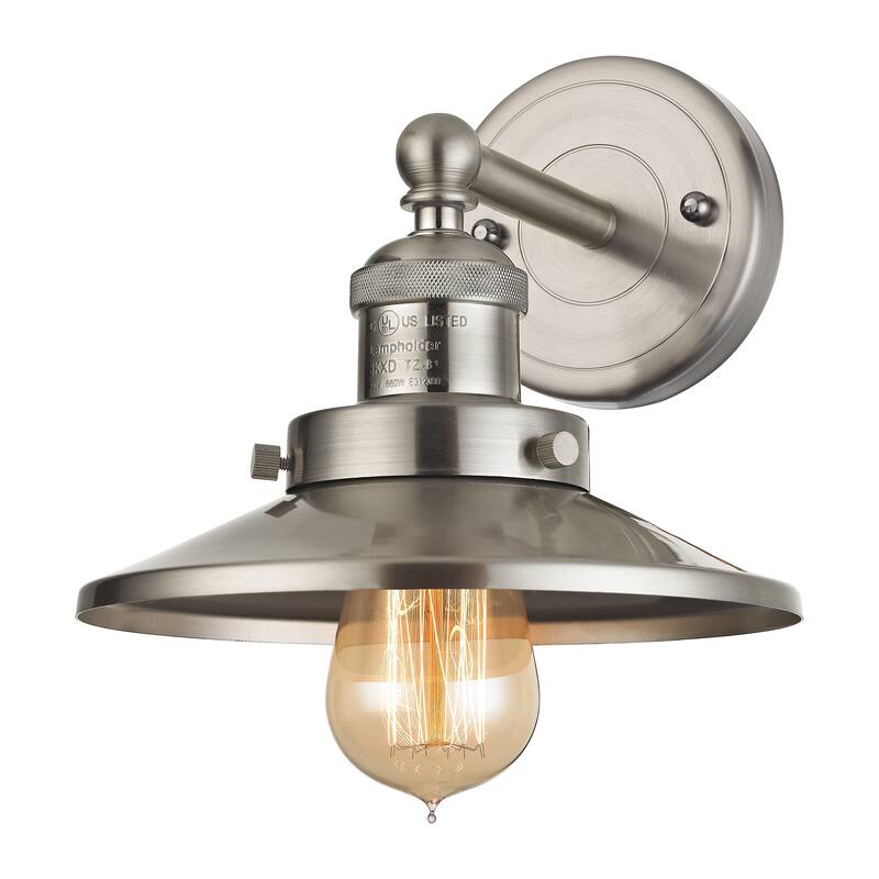 English Pub 18-inch Wide 2-Light Vanity Light in Satin Nickel - 8 - Nickel and Clear