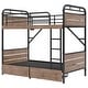 preview thumbnail 12 of 13, Detachable Bunk Bed Convertible 2 Beds, Black Metal Twin XL Over Twin XL Bed Frame with 2 Drawers, Lights and Charge Station