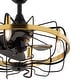 preview thumbnail 7 of 6, Kenton 21 in. Black and Satin Brass Fandelier Ceiling Fan, Black Blades, Dimmable LED Light Kit, Remote, Metal Wire Cage Shade