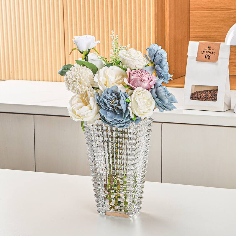 Clear Glass Flower Vases for Centerpiece Table Home Indoor Desk Decor, Glass Vase Thickening Design Suitable, Crystal Vase - Clear
