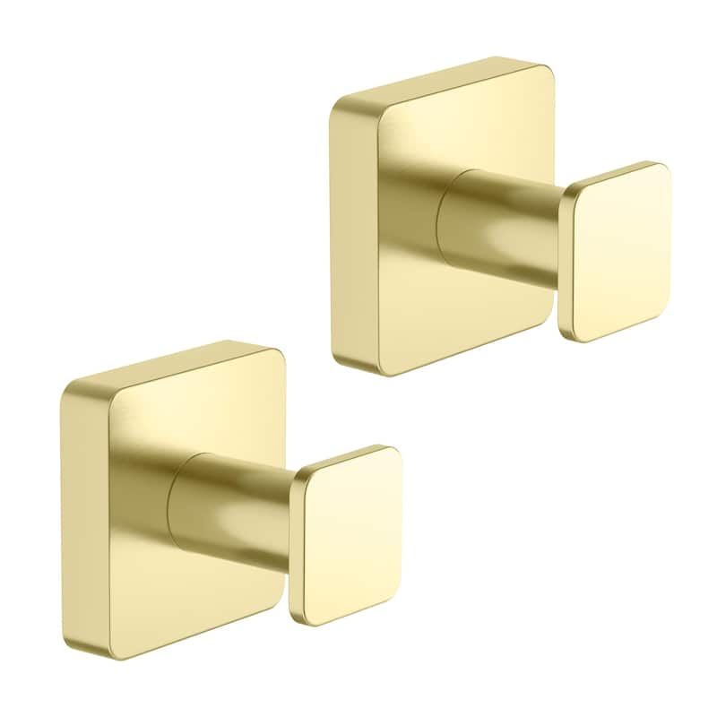 Blaze Bathroom Towel & Robe Hook 2 Count - Brushed Gold