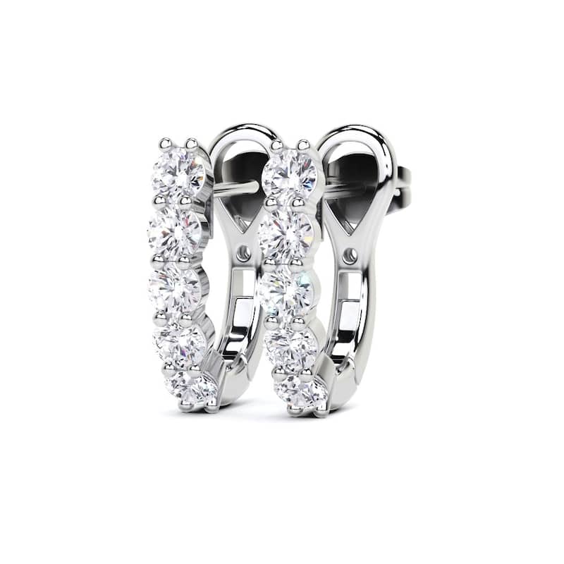 Vault Classics 0.80ct TW Natural Diamond Hoop Earrings (I VS2)