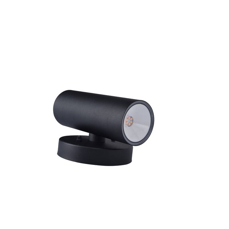 Lutec 2-Light Black LED Wall Sconce 2-Pack - 4.33 x 6.30 x 3.46