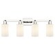 preview thumbnail 43 of 76, Innovations Lighting Endless Possibilities Arcadia - Clymer - 4 Light 31" Bath Vanity Light Polished Nickel/Matte White