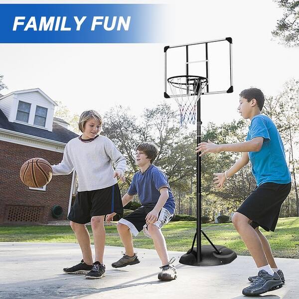 slide 2 of 7, Portable Basketball Hoop Adjustable 7.5ft - 9.2ft for Indoor Outdoor - 32" x 23" x 6.3"(L x W x H) Black-White