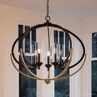 Luxury Mediterranean Chandelier, 27.875"H x 33.75"W, with Contemporary Style, Olde Bronze Finish by Urban Ambiance