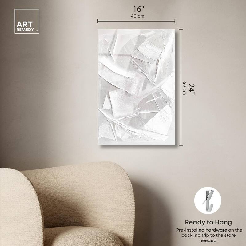 Thick White Texture II Acrylic by Art Remedy, Ready to Hang