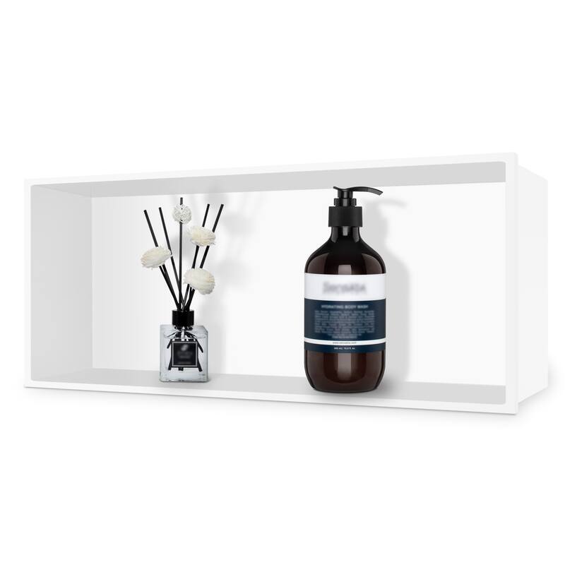 WIZ 24-inch W x 12-inch H x 4-inch D Stainless Steel Shower Niche - White