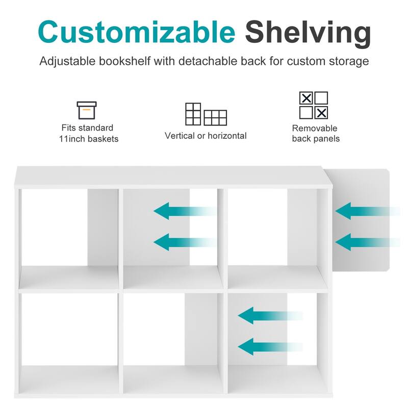 Cube Storage Organizer Shelf with Freestanding Bookshelf.