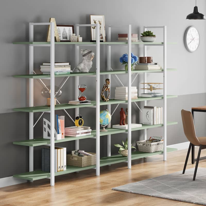 5-Tier Bookshelf, Vintage Industrial Style Bookcase