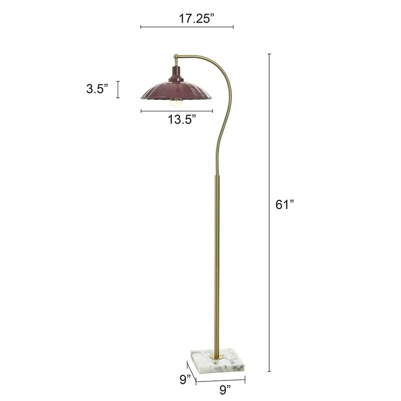 Tamara Day for Stylecraft Penelope Floor Lamp - White Marble & Polished Brass - Glossy