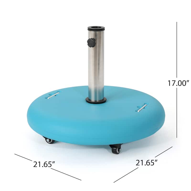 Roomfitters Round 88 lbs Rolling Umbrella Base, Heavy-Duty Wheeled Patio Stand, Black