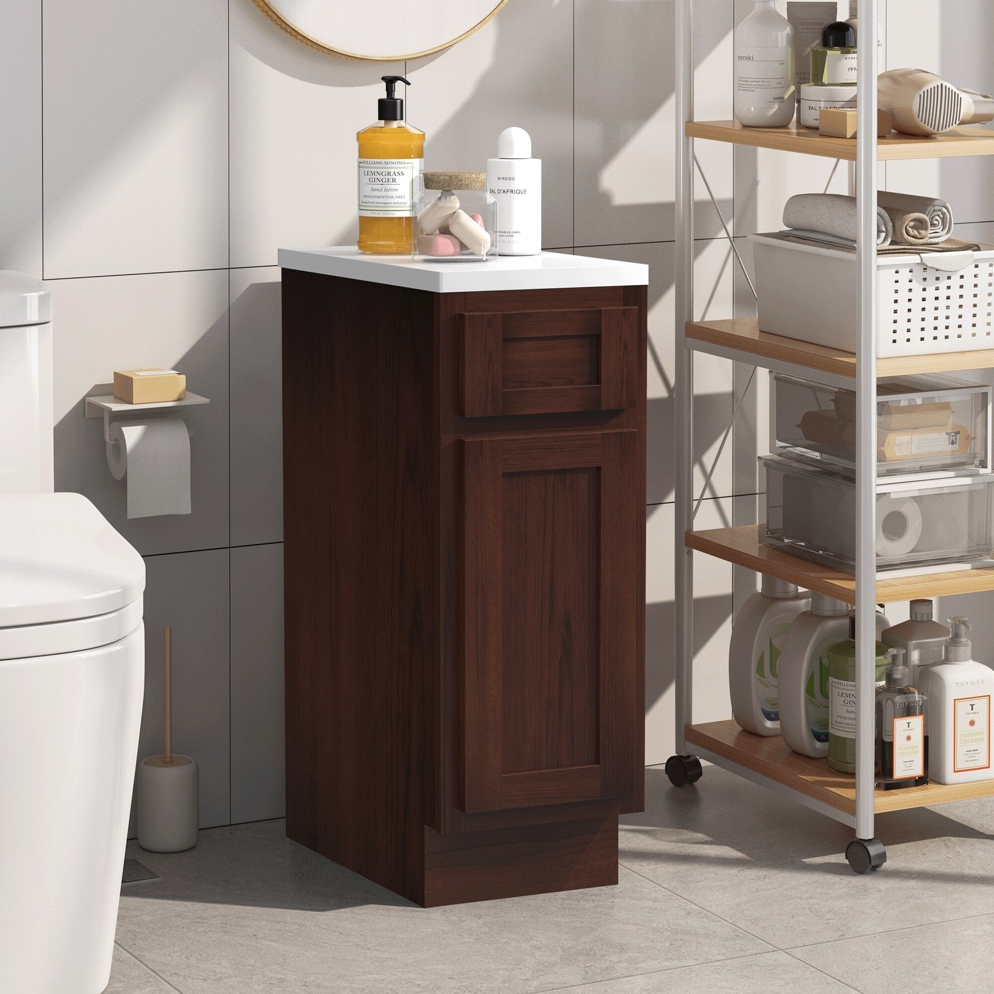Super Bathroom Storage Cabinet Solid Wood Bathroom Vanity Cabinet
