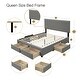 preview thumbnail 8 of 20, Lucas Contemporary Upholstered Queen Storage Bed
