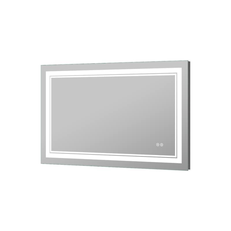 Retangular Wall Mounted LED Bathroom Mirror With Touch Switch Memory Mirror Anti-Fog (Horizontal/Vertical)