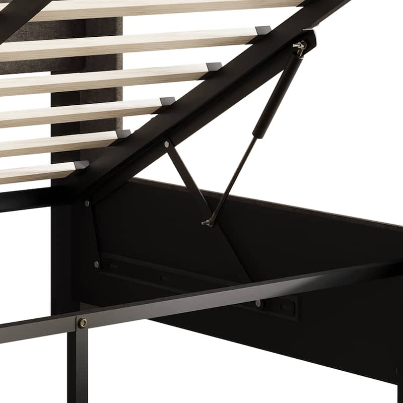 CraftPorch Modern Wingback Platform Lift Up Storage Bed