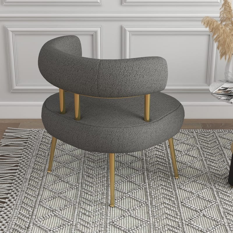 SEYNAR Mid Century Velvet Accent Chair with Golden Legs, Set of 2