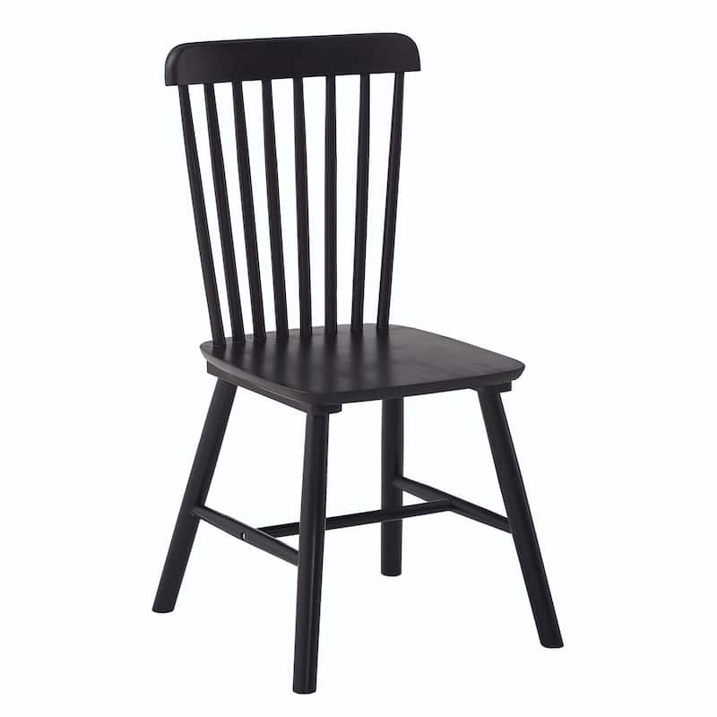 Set of 4 Rubber Wood Dining Chairs, Solid Wood