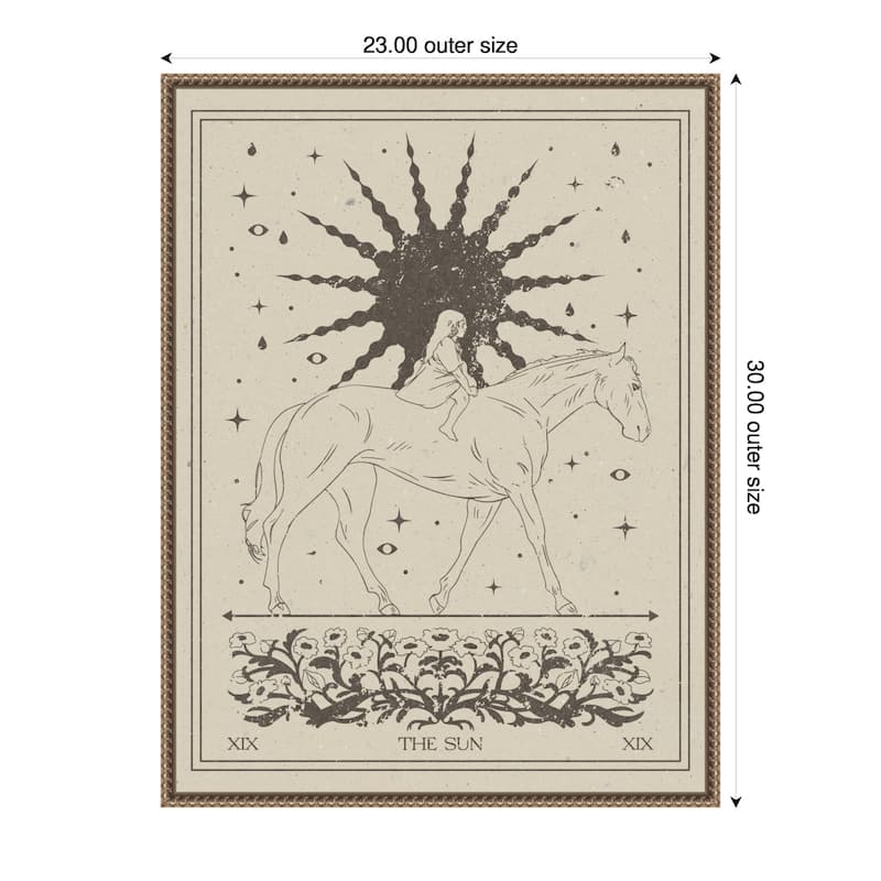 The Sun by Nktn Framed Canvas Wall Art Print - 23 x 30 in